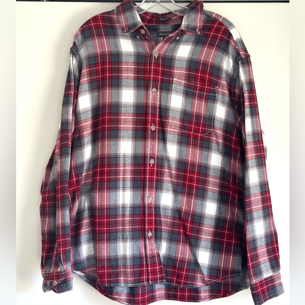 Eddie Bauer Flannel Button Down shirt, Large. NWOT